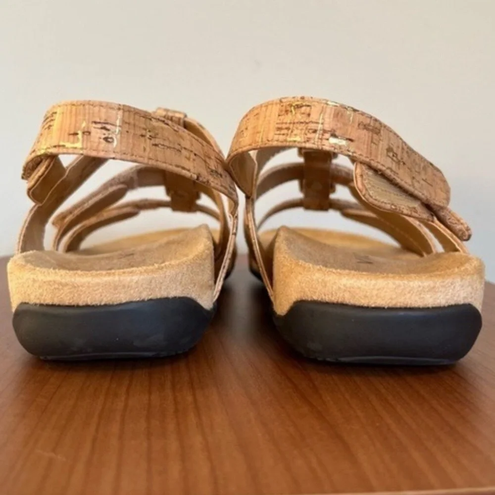 Vionic Amber Natural Cork with Gold Fleck Sandals Sz 8W